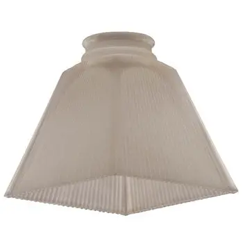 Gsg-126Fr Frosted Square Ribbed Glass Shade For 2-1/4" Holder, Dimmable, 5"X5"X4.5" 1