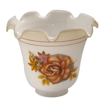 Gsg-81 White Floral Glass For 2-1/4" Holder, 5-3/8"D X 5"H, Non-Dimmable, No Bulb Included, White Finish 1