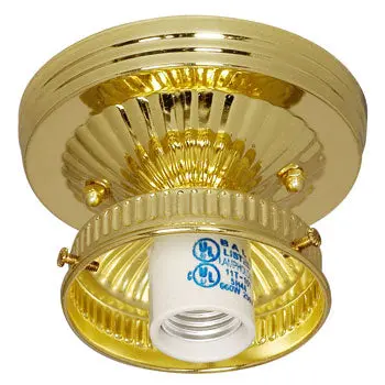 H-615122Pb Ceiling Fixture Holder - Polished Brass, Med. Base, 60W Bulb, Non-Dimmable 1