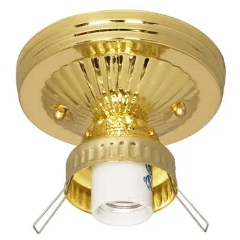H-615200Pb Ceiling Fixture Holder, Polished Brass Finish, Medium Base, 60W, 4-7/8"D X 4-1/8"H 1