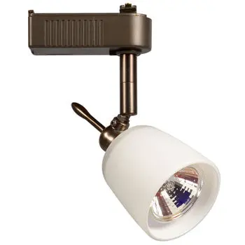 Halogen Track Head 70114Ac/Wh - Antique Copper Finish, White Glass, 50W Mr16 Bulb, Non-Dimmable 1