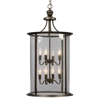 Huntington Pendant Light - Oil Rubbed Bronze, Clear Glass, 8X60w Bulbs, 18"X34.25" - Elegant Lighting For Any Room 1