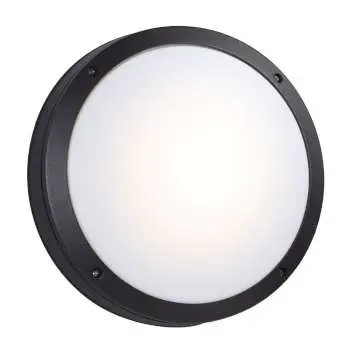 L323312bk - 10-7/8" Round Outdoor Black Ac Led Light, Dimmable, 17W, 1360 Lumens, 3000K, Polycarbonate Lens 1