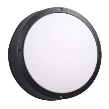 L323313bk - 14" Round Outdoor Black Led Fixture, 30W, 2500 Lumens, Dimmable, 3000K Polycarbonate Lens 1