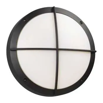 L323322bk 10-7/8" Round Outdoor Black Ac Led Light - Dimmable, 17W, 1360 Lumens, 3000K Polycarbonate Lens 1