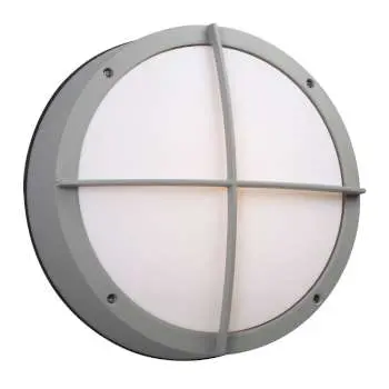 L323323ms 14" Round Outdoor Matte Silver Led Light, 3000K, 30W, 2500 Lumens, Dimmable Polycarbonate Lens 1