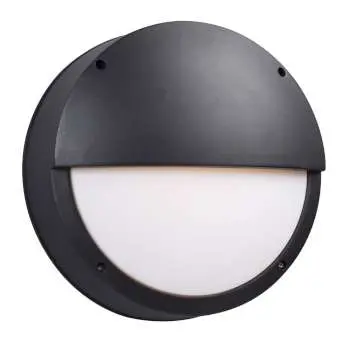 L323333bk 14" Round Outdoor Black Ac Led Light - Dimmable, 30W, 2500 Lumens, 3000K Polycarbonate Lens 1