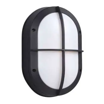 L323422bk 11-3/8" Oval Outdoor Black Ac Led Light With Dimmable Function, 3000K, 600 Lumens 1