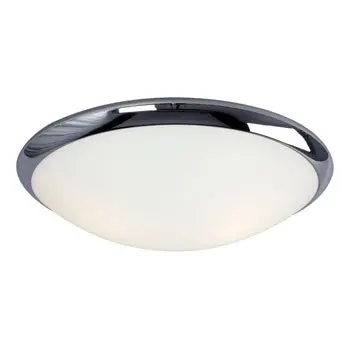 L612394ch010a1 Led Flush Mount Ceiling Light, Chrome, Satin White Glass, 12W, 1140 Lumens, Dimmable 1