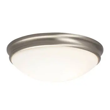 L613333bn010a1 Led Flush Mount Ceiling Light, Brushed Nickel, Opal White Glass, 12W, 3000K, Dimmable, Energy Star 1