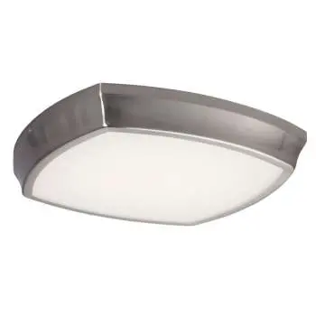 L622022bn Brushed Nickel Ceiling Light, 30W Led, 3000K, 120V Dimmable, White Acrylic Lens, 14"X14"X2" 1