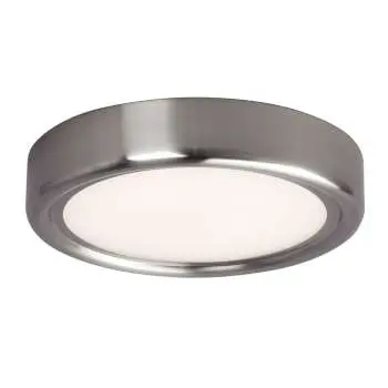 L622031bn Brushed Nickel Ceiling Light - 20W 3000K Led, Dimmable, White Acrylic Lens, 11" Diameter 1