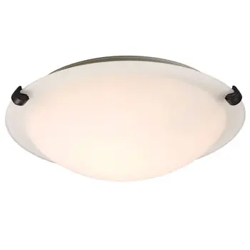 L680112wo016a1 Led Flush Mount Ceiling Light, Oil Rubbed Bronze, White Glass, 16W, 3000K, Energy Star, Dimmable 1
