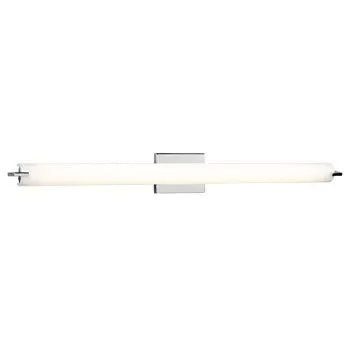 Led Bath & Vanity Light - 47.5W, 3000K, Chrome Finish, Dimmable, 2660 Lumens, Satin White Glass, 33.5" Wide 1