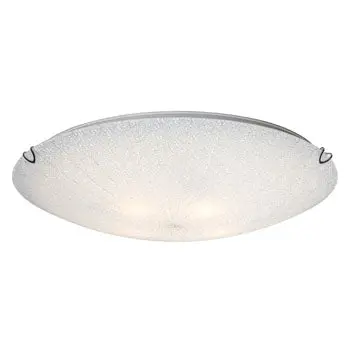 Led Flush Mount Ceiling Light - 33W, Chrome, Patterned White Sugar Glass, 3000K, Dimmable, Energy Star Certified 1