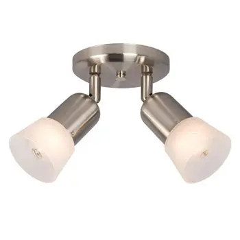 Luna Iii Light Spot Light - Brushed Nickel, Frosted Glass, Dual 60W, Non-Dimmable, 2 Bulbs Not Included 1