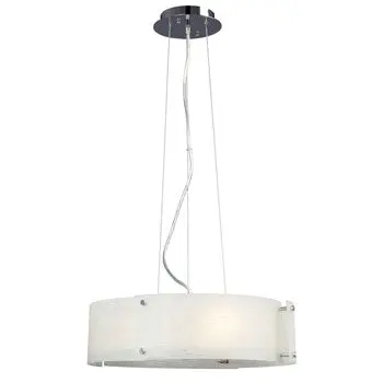 Madeo 3-Light Chrome Pendant, 18" Frosted Textured Glass Shades, 60W, Non-Dimmable, No Bulbs Included 1