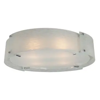 Madeo 4-Light Chrome Flush Mount - 22" Frosted Textured Glass Shade, 60W, Non-Dimmable, Modern Design 1