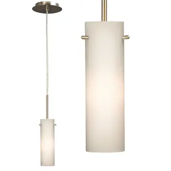 Mini-Pendant 910924Bn - Brushed Nickel, Satin White Glass, G9 Bulb, 50W, 5-3/8"Diameter, 12-1/4"Height 1