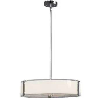 Nora Led Pendant Light - Chrome/Opal White Clear Glass, Dimmable, 16W Led, 3000K, Energy Star, Includes Extension Rods 1