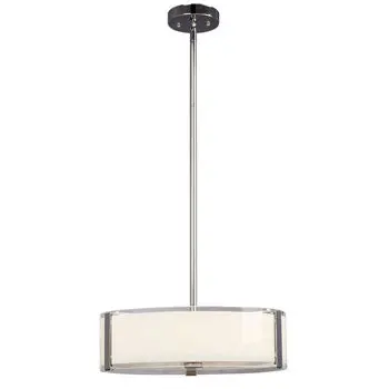 Nora Led Pendant Light - Polished Chrome, Opal White & Clear Glass, Dimmable, 16W, 3000K, 1520 Lumens, Extension Rods Included 1