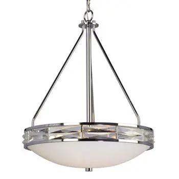 Novia Pendant Ch - Chrome Finish, White Glass; 4X100w Med. Base Bulbs, 19-1/8"D X 24-1/8"H, Non-Dimmable 1
