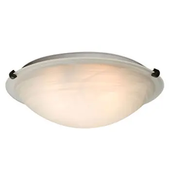 Ofelia L680116mo010a1 Led Flush Mount Ceiling Light, Dimmable, Oil Rubbed Bronze, Marbled Glass, 12W, Energy Star 1
