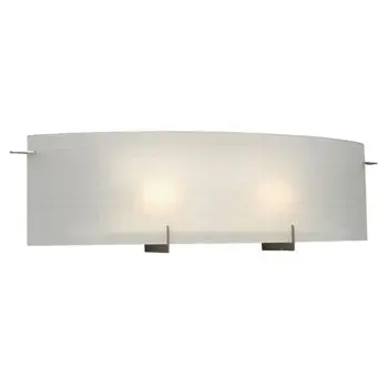 Omni Two-Light Vanity - Pewter Finish, Frosted Checkered Glass, 24"W, 100W Med. Base Bulbs, Non-Dimmable 1
