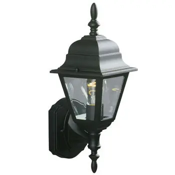 Outdoor Cast Aluminum Lantern 301021 Blk - Black With Clear Beveled Glass, 100W, 15-3/8"H, Non-Dimmable 1
