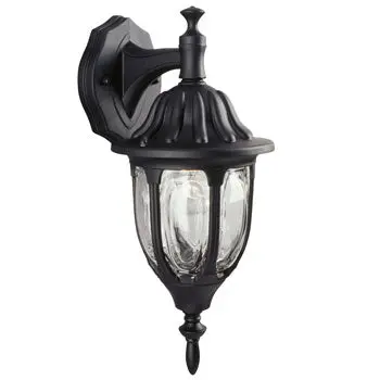 Outdoor Cast Aluminum Lantern 301130 Blk - Black Finish, Clear Glass, 100W Max, Med. Base, 6.5"W X 15"H 1