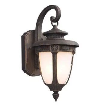 Outdoor Cast Aluminum Lantern 310796Rbz - Royal Bronze, Marbled Glass, 100W Bulb, 6-3/4"W X 14-1/2"H 1