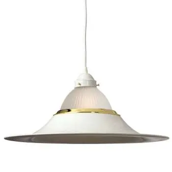 Pendant Light 811331Wh/Fr - White Shade, 18"D X 9.5"H, Non-Dimmable, Bulb Not Included 1