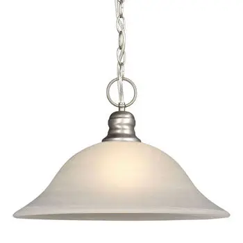 Pendant Light 811871Pt - Pewter Finish, Marbled Glass, 100W Abulb, 16"D X 11"H, Med. Base 1