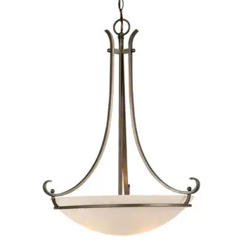 Phoenix Iron Pendant Light - Satin White Glass, 3X100w, Medium Base, Elegant Non-Dimmable Design, 18"D X 24"H 1