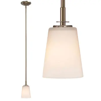 Radcliff Mini Pendant - Brushed Nickel, White Glass, 4-3/4"D X 8"H, 60W Med. Base, Modern Elegance For Any Room 1
