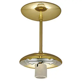 Semi-Flush Mount Light Holder 61008-B - Polished Brass Finish, 100W Bulb, Med Base, 5-1/8"D X 8-3/4"H 1
