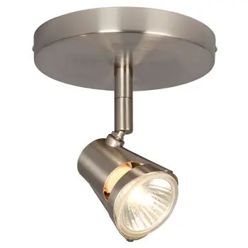 Single Halogen Monopoint 755597Bn - Brushed Nickel Finish, Gu10 Bulb, 50W, Dimmable, 4-3/4"D X 5"H 1