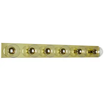 Six Light Vanity Bar 716536Pb - Polished Brass Finish, 36"W, 60W G25 Bulbs, Med. Base, Non-Dimmable 1