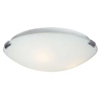 Sola - 680416Ch/Wh: 16" Chrome Flush Mount Ceiling Light, White Glass, 3X60w Med. Base, Non-Dimmable 1