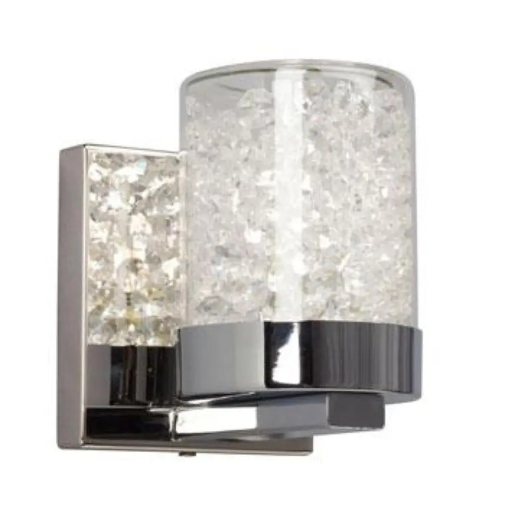 Sparkle Vanity - Chrome Finish, Clear Crystal, 50W G9, 4.5"X5.5", Non-Dimmable, Elegant Bathroom Fixture 1