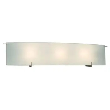 Three Light Vanity - Pewter With Frosted Linen Glass, 100W, 32-5/8" Wide, Medium Base, Non-Dimmable 1