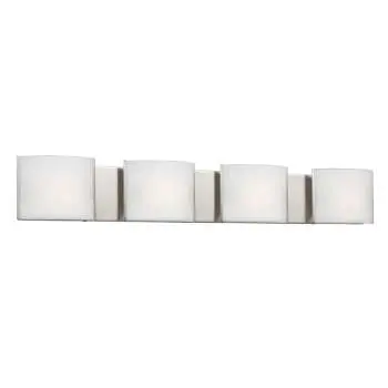 Vanity Light 723309Bn - Brushed Nickel Finish, Satin White Glass, 4X100w Bulbs, 32.5"W X 5"H, Dimmable 1