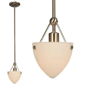 Vista Mini Pendant Light - Brushed Nickel, Frosted White Glass, Adjustable Rods, 60W A15 Bulb, Non-Dimmable 1