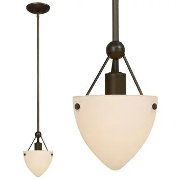 Vista Mini Pendant Light - Oil Rubbed Bronze, Frosted White Glass, Adjustable Extension Rods, A15 Bulb, 60W 1