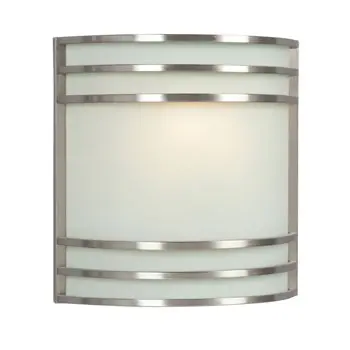 Wall Sconce 212480Bn - Brushed Nickel, Satin White Glass, 100W Bulb, Med. Base, 10.75"W X 11.125"H 1
