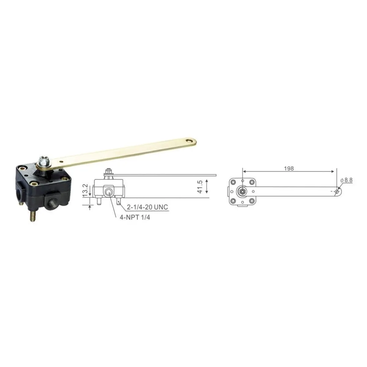 Fortpro Height Control Valve, 1/4" Npt Ports Replacement For Barksdale Kd2204 | F245607 1