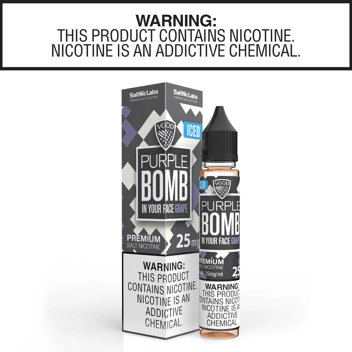 Iced Purple Bomb By Vgod Salt Nic Collection 30Ml 1