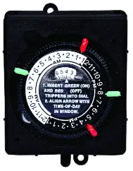 24-Hour 208-277V Mechanical Panel Mount Timer With Manual Override, 4 Trippers 1