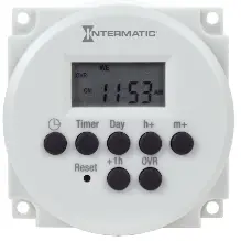 24-Hour Or 7-Day 120-277V Electronic Panel Mount Module, 15A, 14 Setpoint Programs, Spdt 1