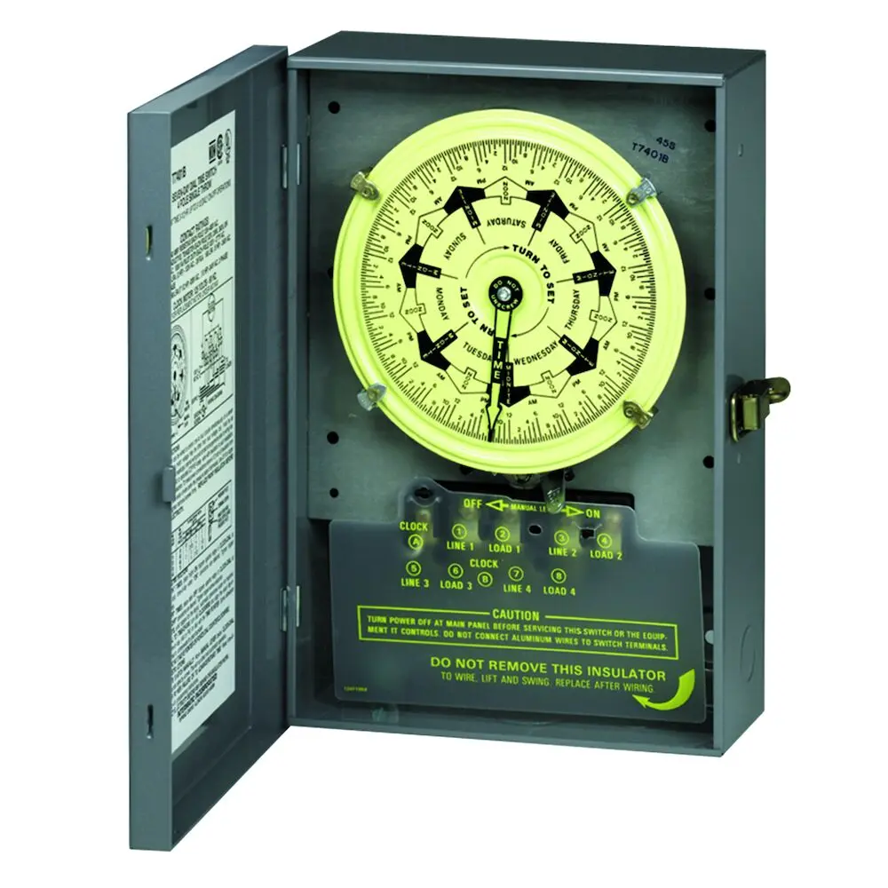 7-Day Mechanical Time Switch, 120 Vac, 60Hz, 2 No/2 Nc, Indoor Metal Enclosure, 3.5 Hour Interval 1